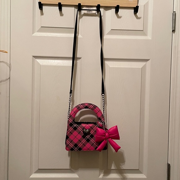 Betsey Johnson Pink Plaid Shoulder Bag - Picture 2 of 8